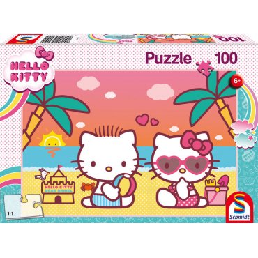 puzzle 100 piece schmidt hello kitty baignade amusante 