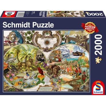 puzzle 2000 schmidt mappemonde exotique 