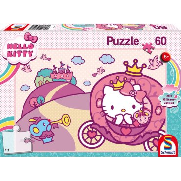 puzzle 60 piece schmidt hello kitty princesse kitty scintillant 