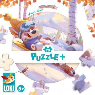 puzzle 70 pieces loki puzzle loki fait de la luge boite de jeu 