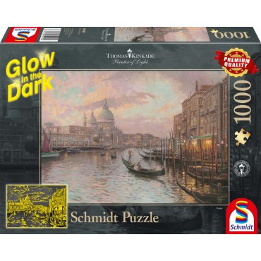 puzzle schmidt 1000 pieces glow in the dark kinkade venise 