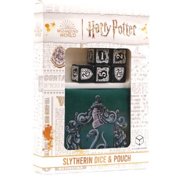 q workshop 5 des 6 et bourse harry potter slytherin vert et blanc boite de jeu 