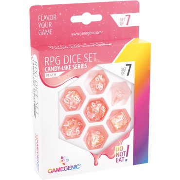 set de 7 des rpg candy like series peach gamegenic ggs50010ml 