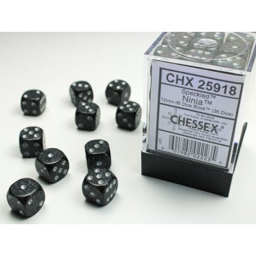 set de des d6 12mm ninja chessex 