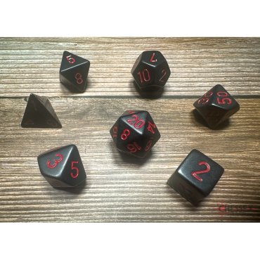 set de des opaque noir et rouge chessex 