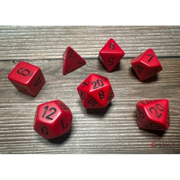 set de des opaque rouge et noir chessex 