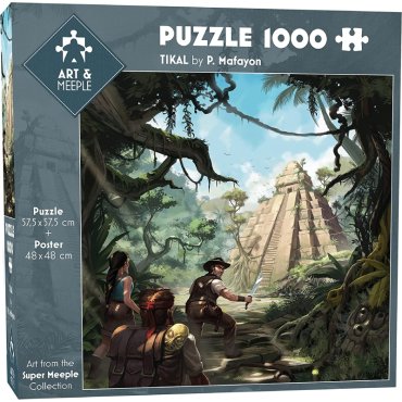 tikal puzzle 1000 pieces art and meeple boite 