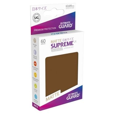 ugd010605 60 pochettes matte supreme ux format japonais brown ultimate guard 