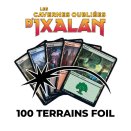 Lot de 100 terrains de base Foils Les cavernes oubliées d'Ixalan - Magic