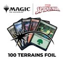 Lot de 100 terrains de base Foils Marvel's Spider-Man - Magic
