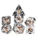 Lot de 7 dés résine gamme Insert en boite - Crâne - Epic Forge