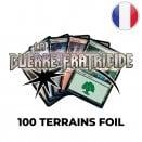 Lot de 100 terrains de base Foils La Guerre Fratricide - Magic FR