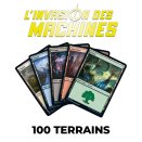 Lot de 100 terrains de base L'Invasion des machines - Magic