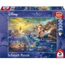Puzzle 1000 pièces Disney - Kinkade : Ariel la Petite Sirène