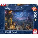 Puzzle 1000 pièces Disney - Kinkade : la Belle et la Bête
