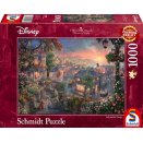 Puzzle 1000 pièces Disney - Kinkade : La Belle et le Clochard