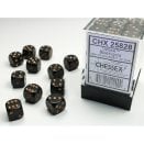 Set de 36 dés D6 12mm Polyhédraux opaque Noir et Or - Chessex