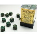 Set de 36 dés D6 12mm Polyhédraux opaque Vert foncé et Cuivre - Chessex