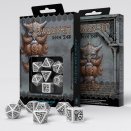 Set de dés Dwarven White & Black - Q-Workshop