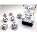 Set de 7 dés Polyhédraux opaque Blanc et Noir - Chessex