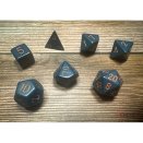 Set de 7 dés Polyhédraux opaque Bleu poussière et Cuivre - Chessex