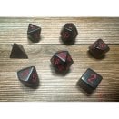 Boite de Set de 7 dés Polyhédraux opaque Noir et Rouge - Chessex