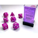 Set de 7 dés Polyhédraux opaque Violet clair et Blanc - Chessex