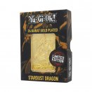 Carte en Métal Plaqué Or 24k Edition Limitée Dragon Poussière d'Étoile - Yu-Gi-Oh!